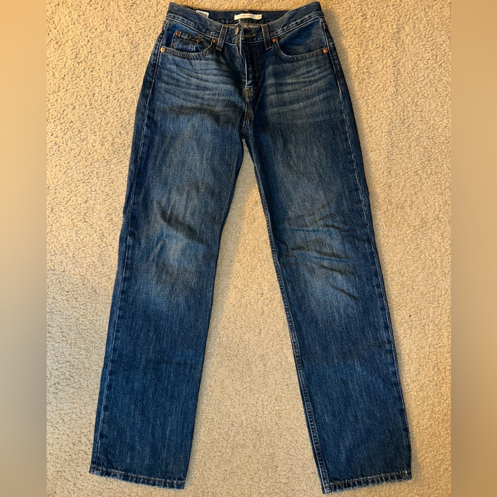 Levi's Straight Leg Jeans in Dark Blue Denim